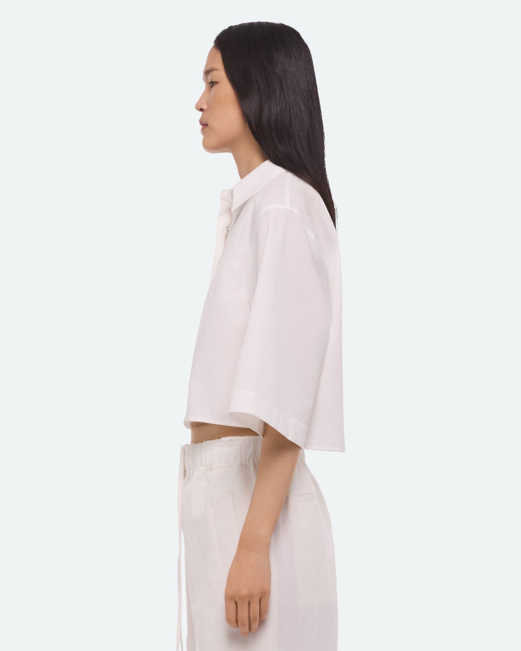 Helmut Lang Crop Trench Shirt | White