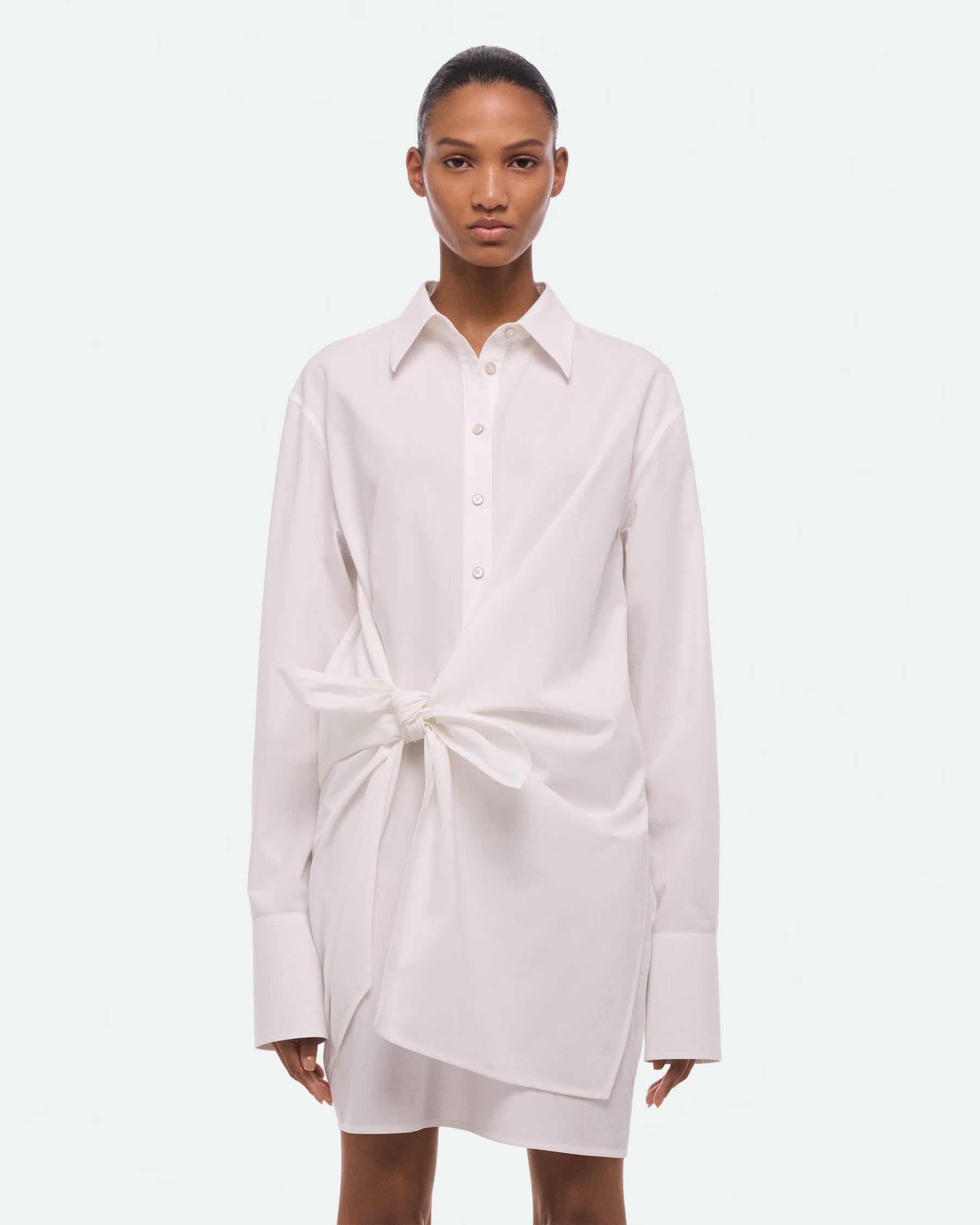 Helmut Lang Knot Shirt Dress | White