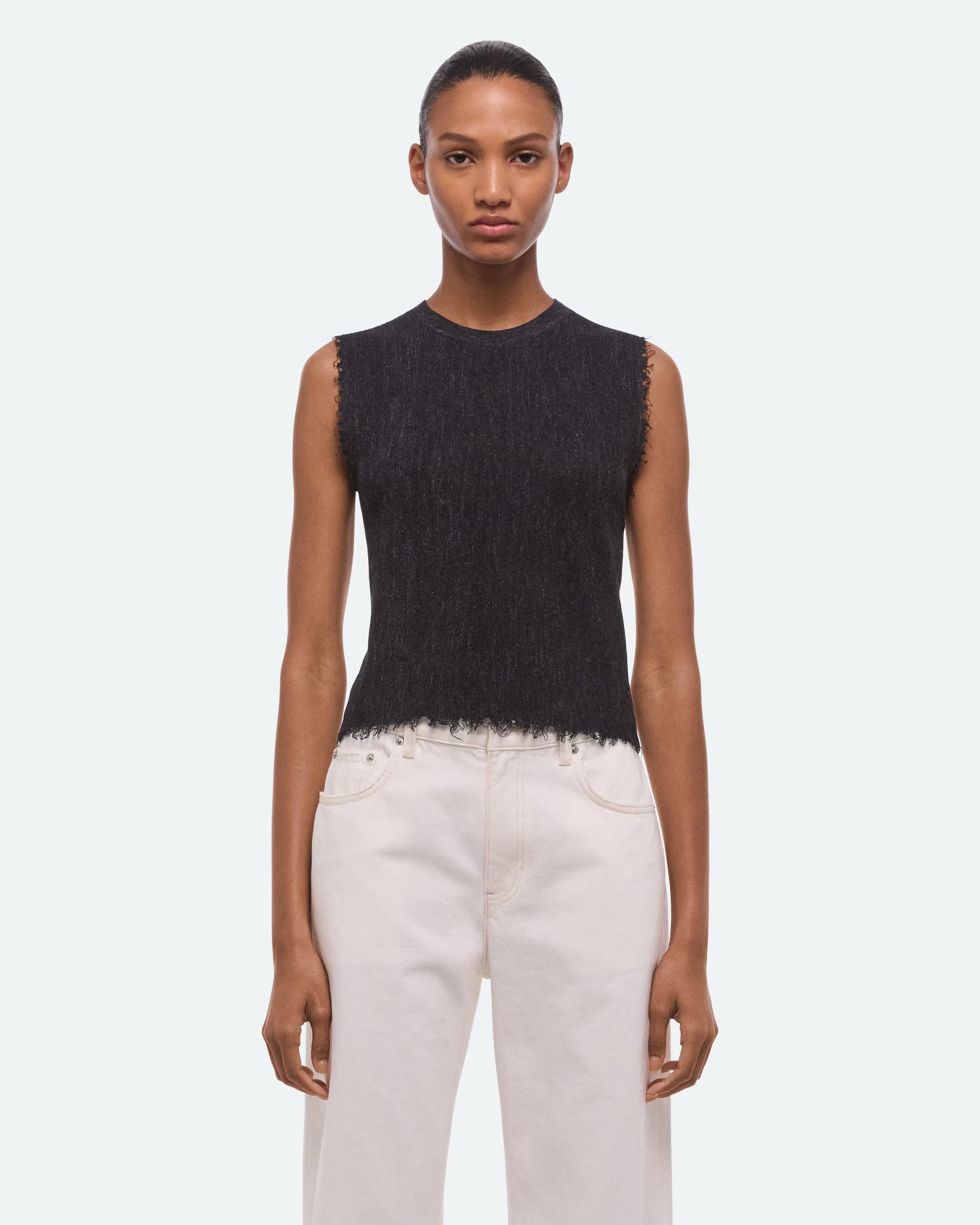 Helmut Lang Raw Edge Tank Top | Black