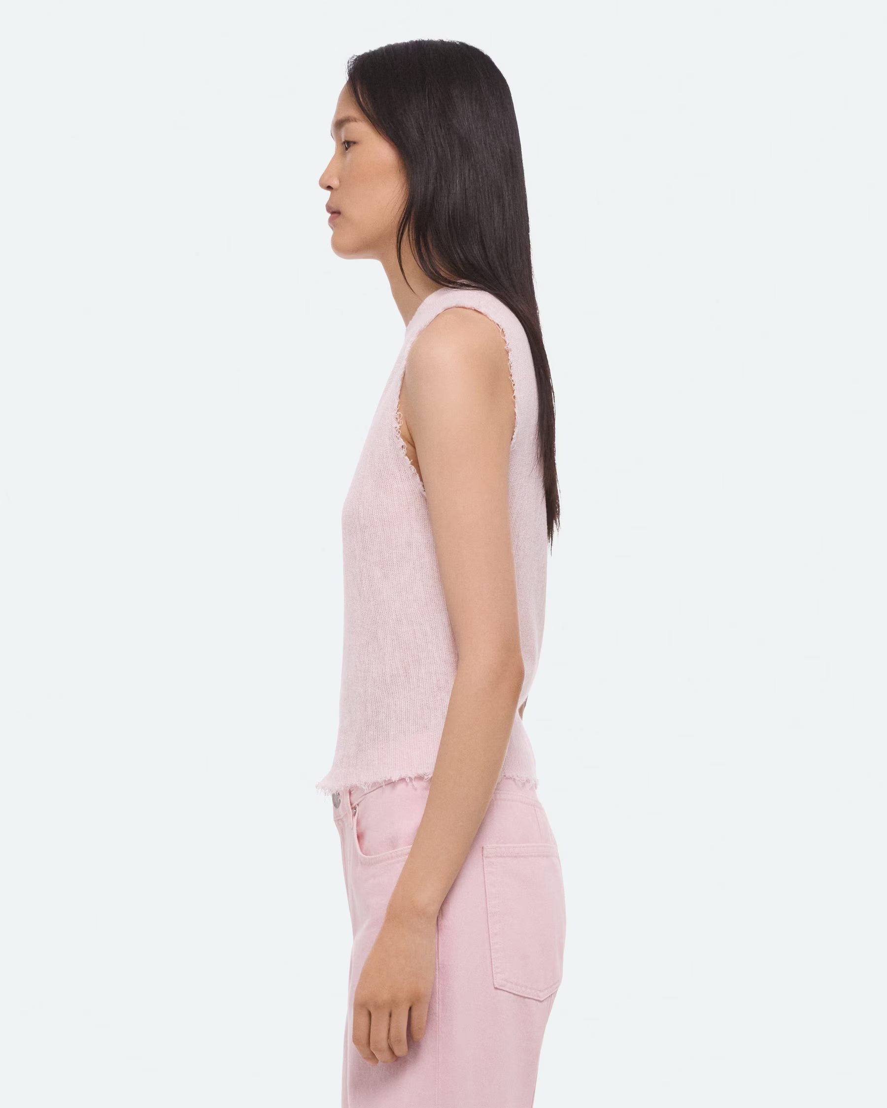 Helmut Lang Raw Edge Tank Top | Pink