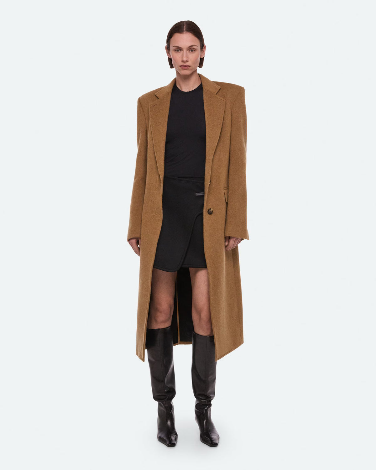 Helmut Lang Classic Overcoat | Dark Camel