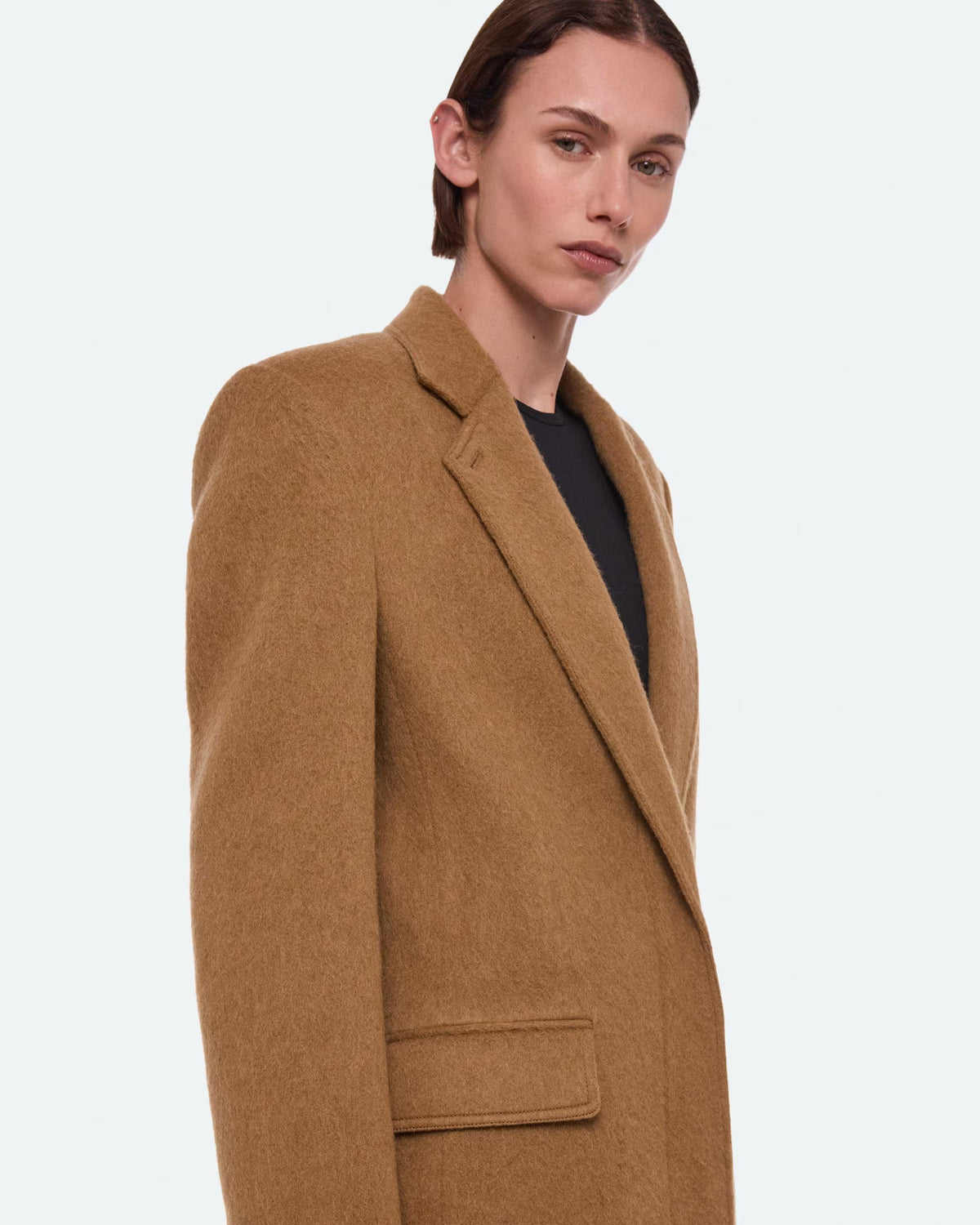 Helmut Lang Classic Overcoat | Dark Camel