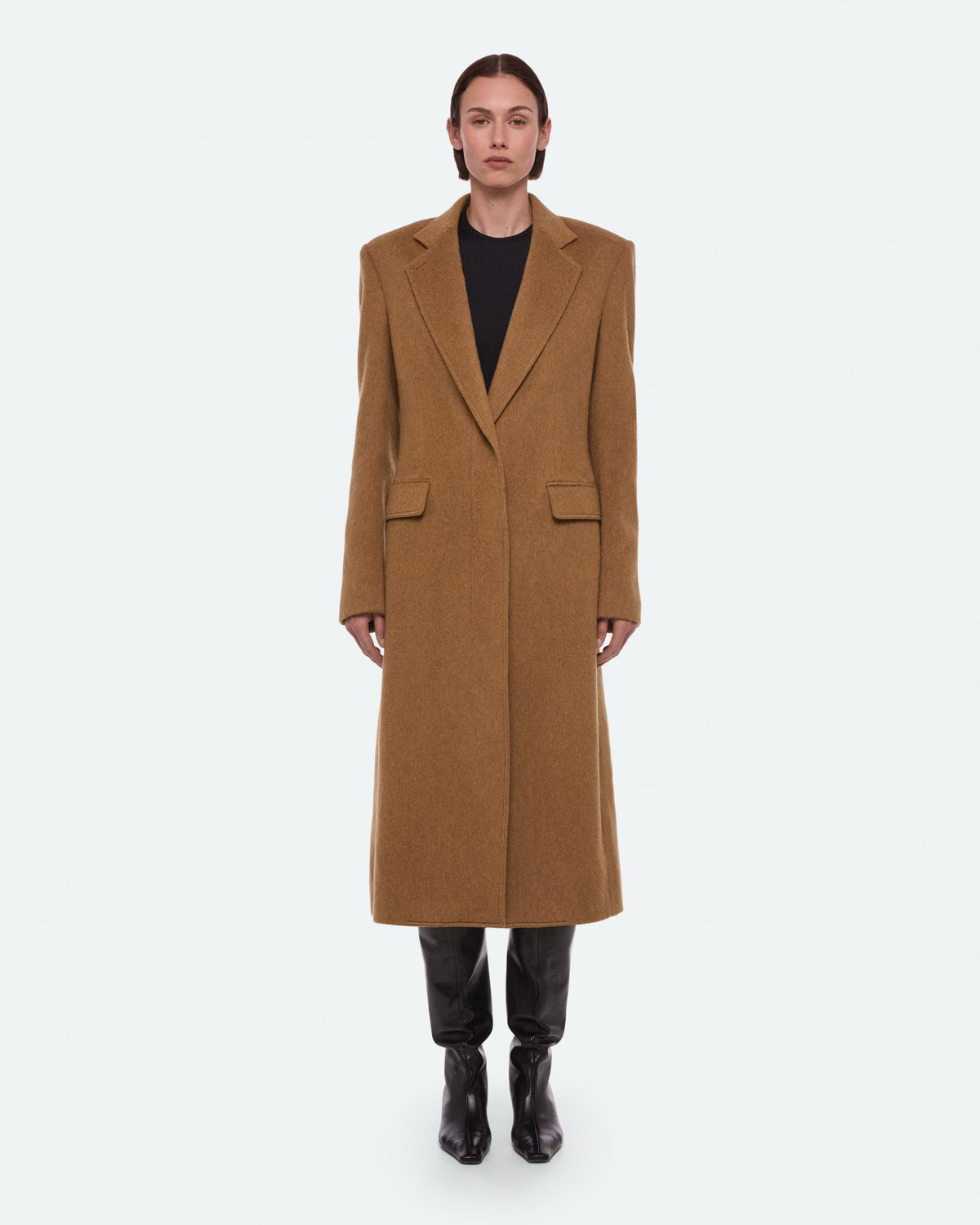 Helmut Lang Classic Overcoat | Dark Camel