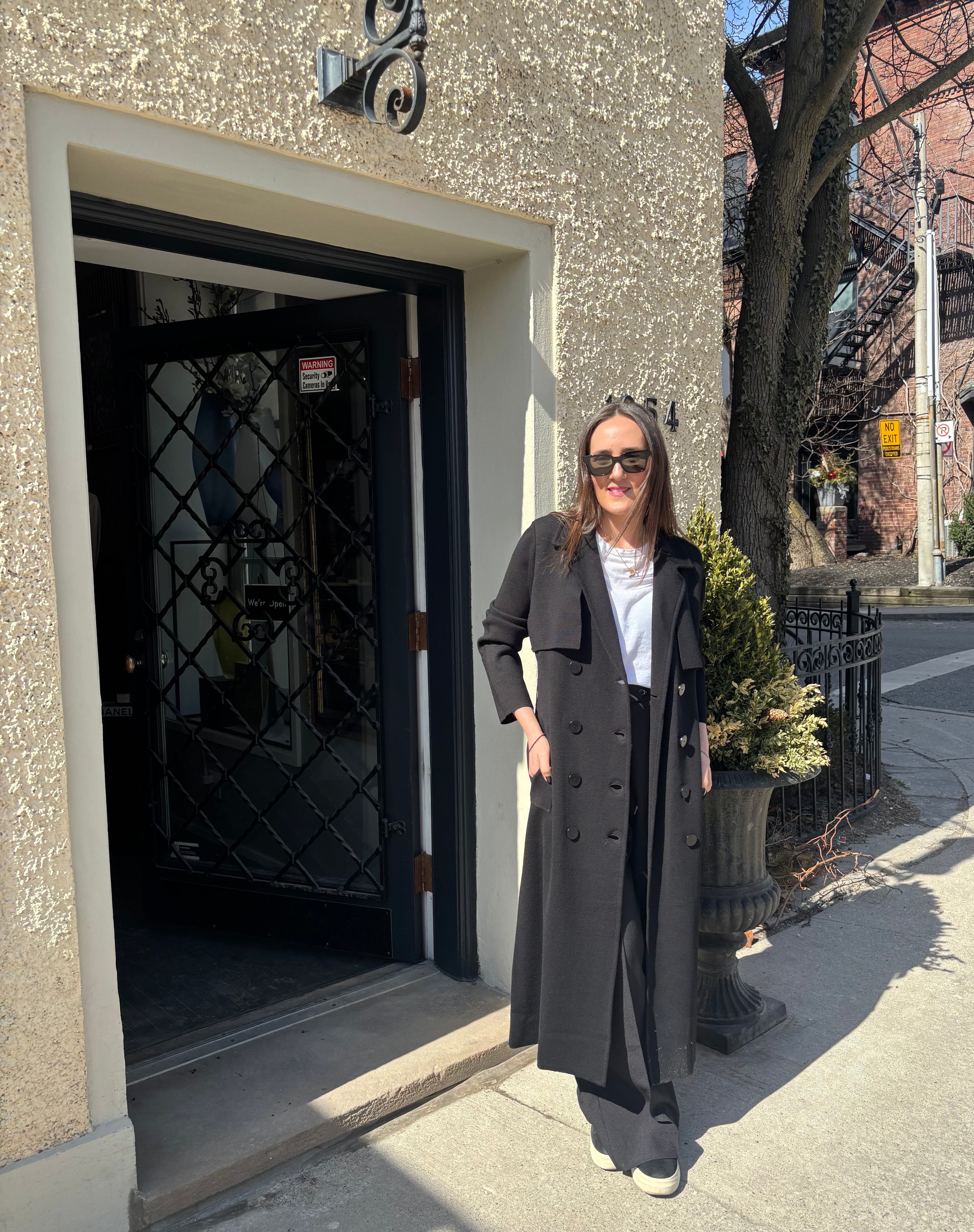 Joseph Milano Knitted Wool Coat Black