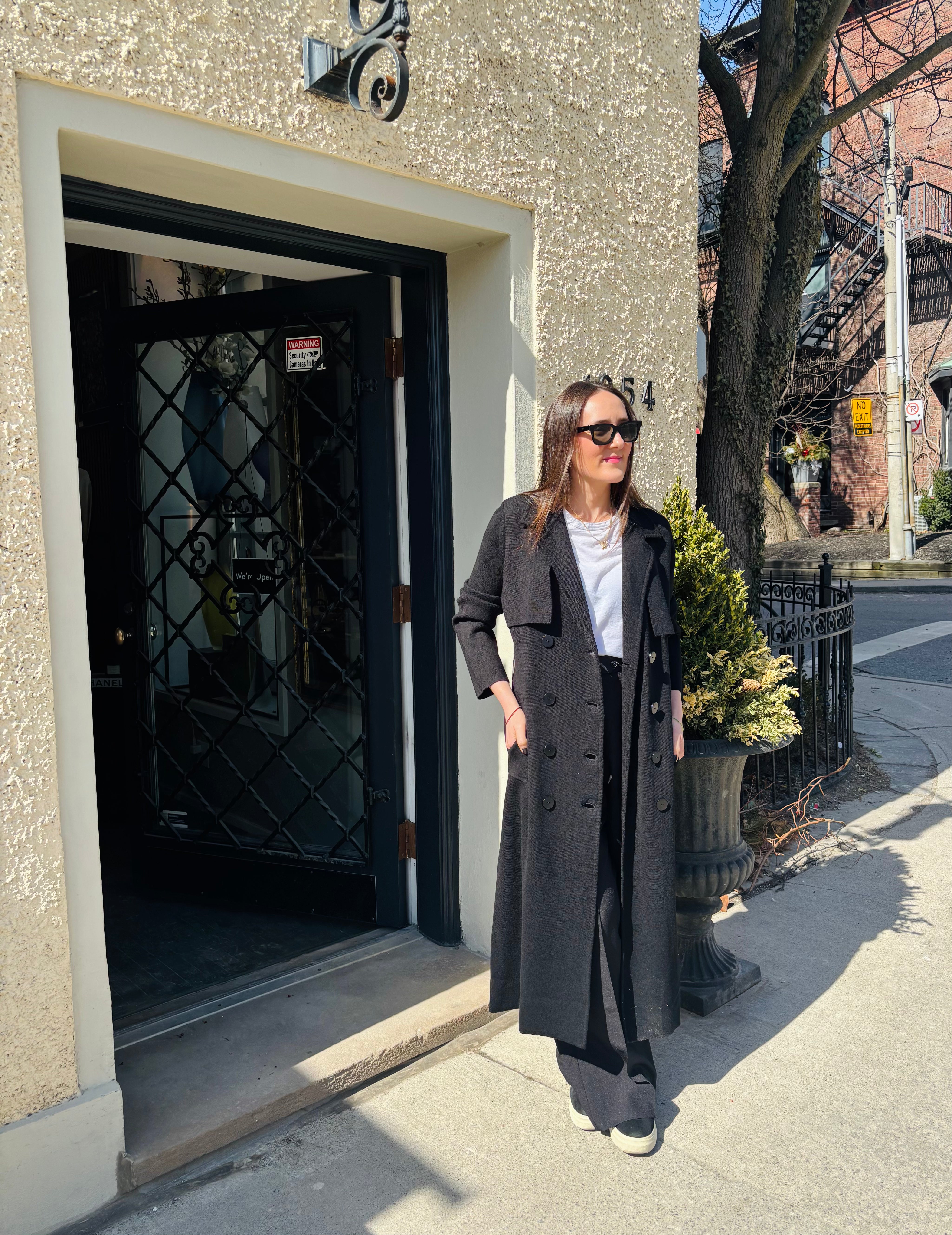 Joseph Milano Knitted Wool Coat Black