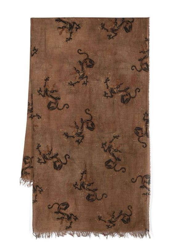 Uma Wang Brown Dragon Scarf