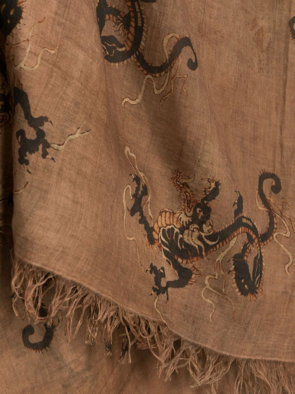 Uma Wang Brown Dragon Scarf