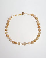 CMD Mother of Pearl Necklace/ Wrapped Baroque Pearl