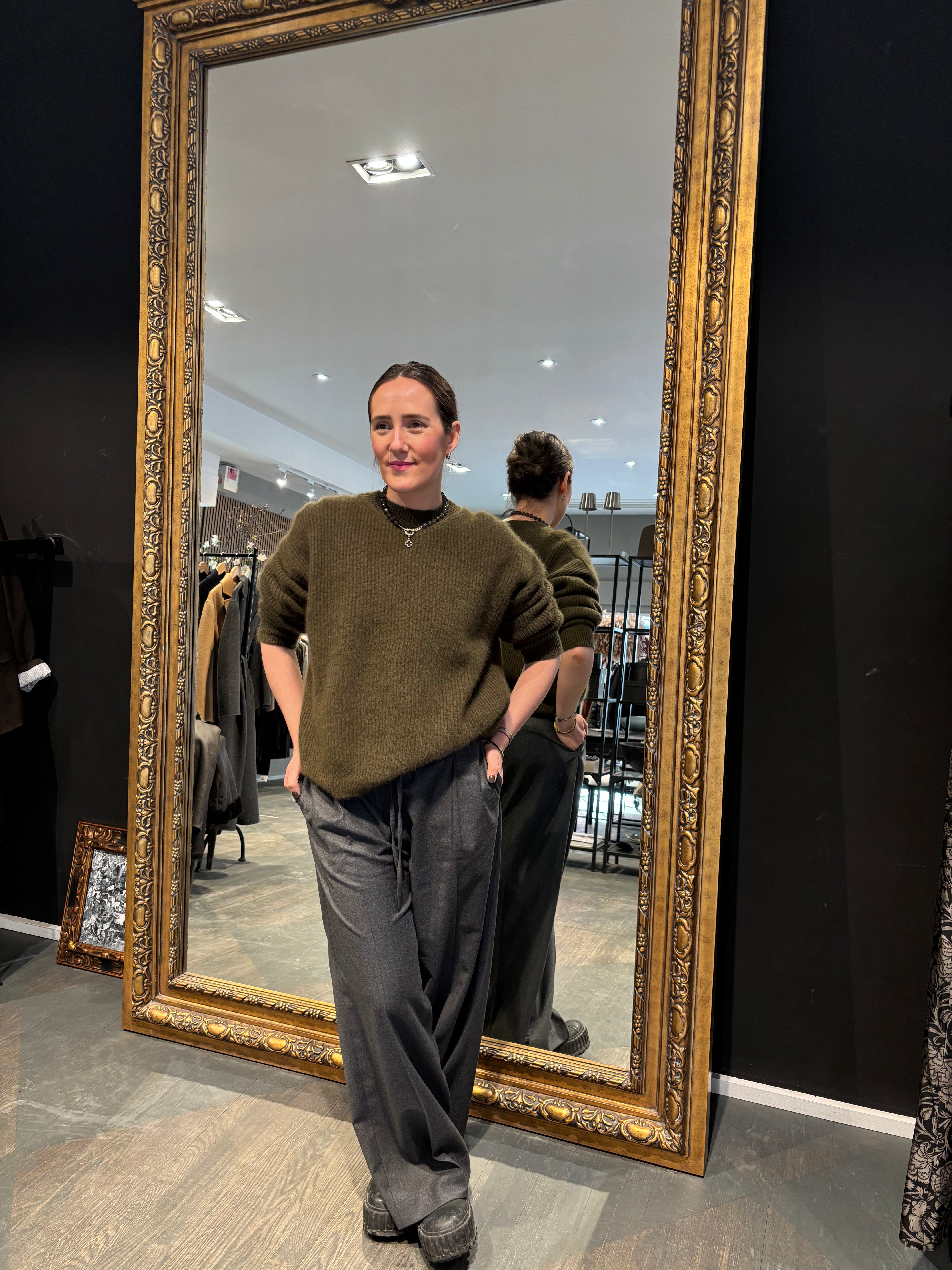 Uma Wang Long Sleeve Sweater Army Green