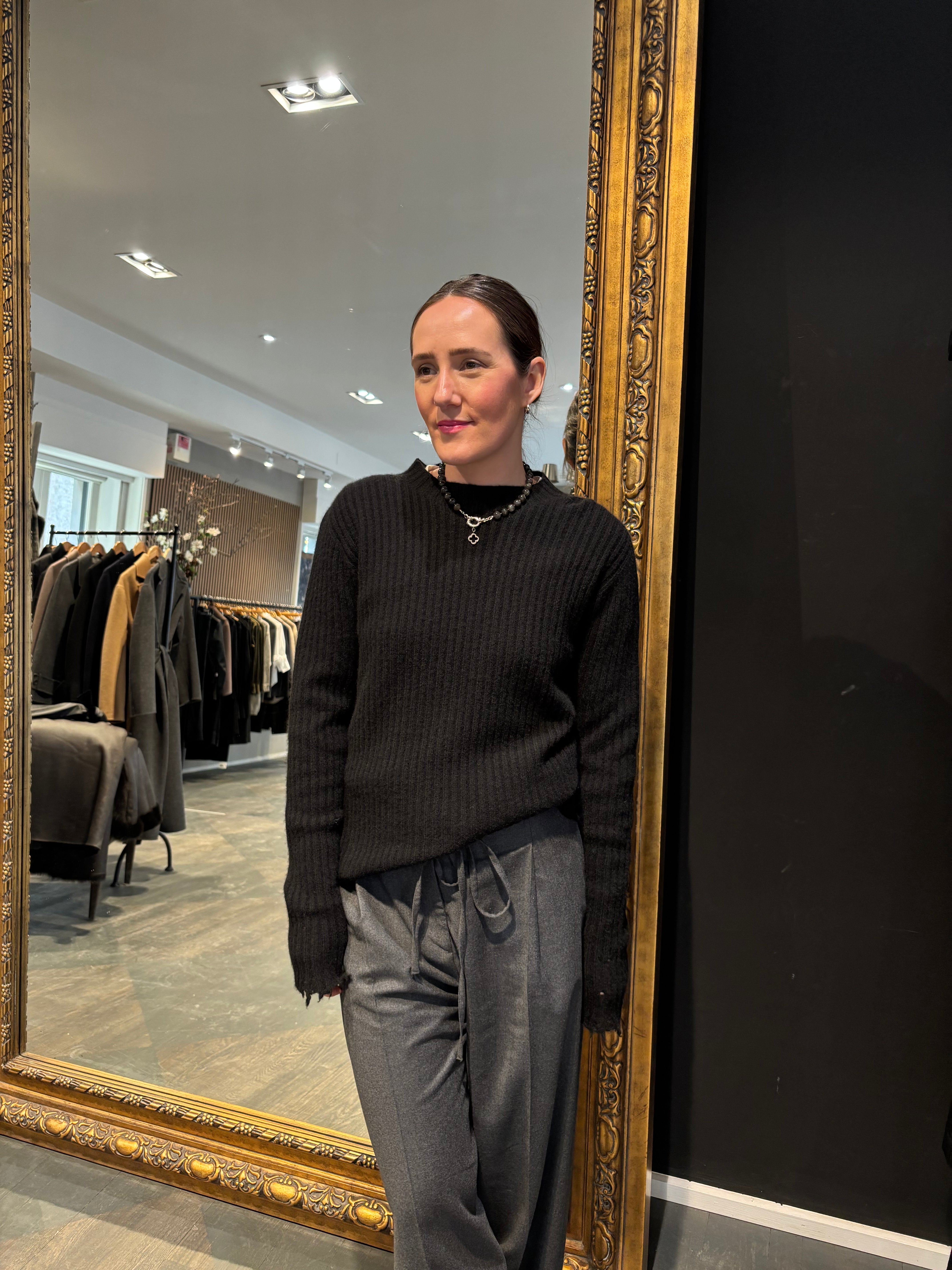 Uma Wang Cashmere Rib Sweater Black