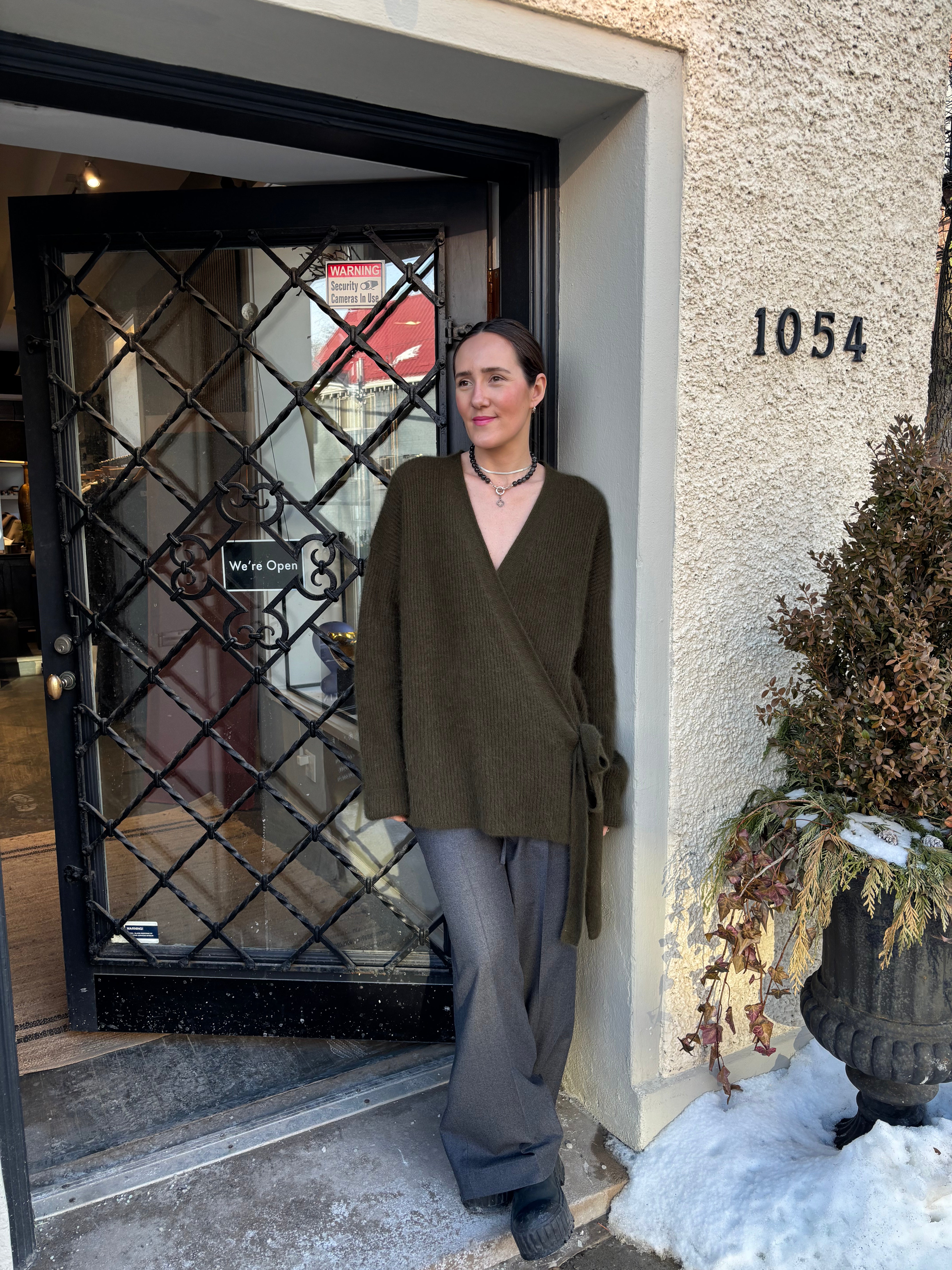 Uma Wang Knit Kimono Sweater Army Green