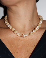 CMD Mother of Pearl Necklace/ Wrapped Baroque Pearl