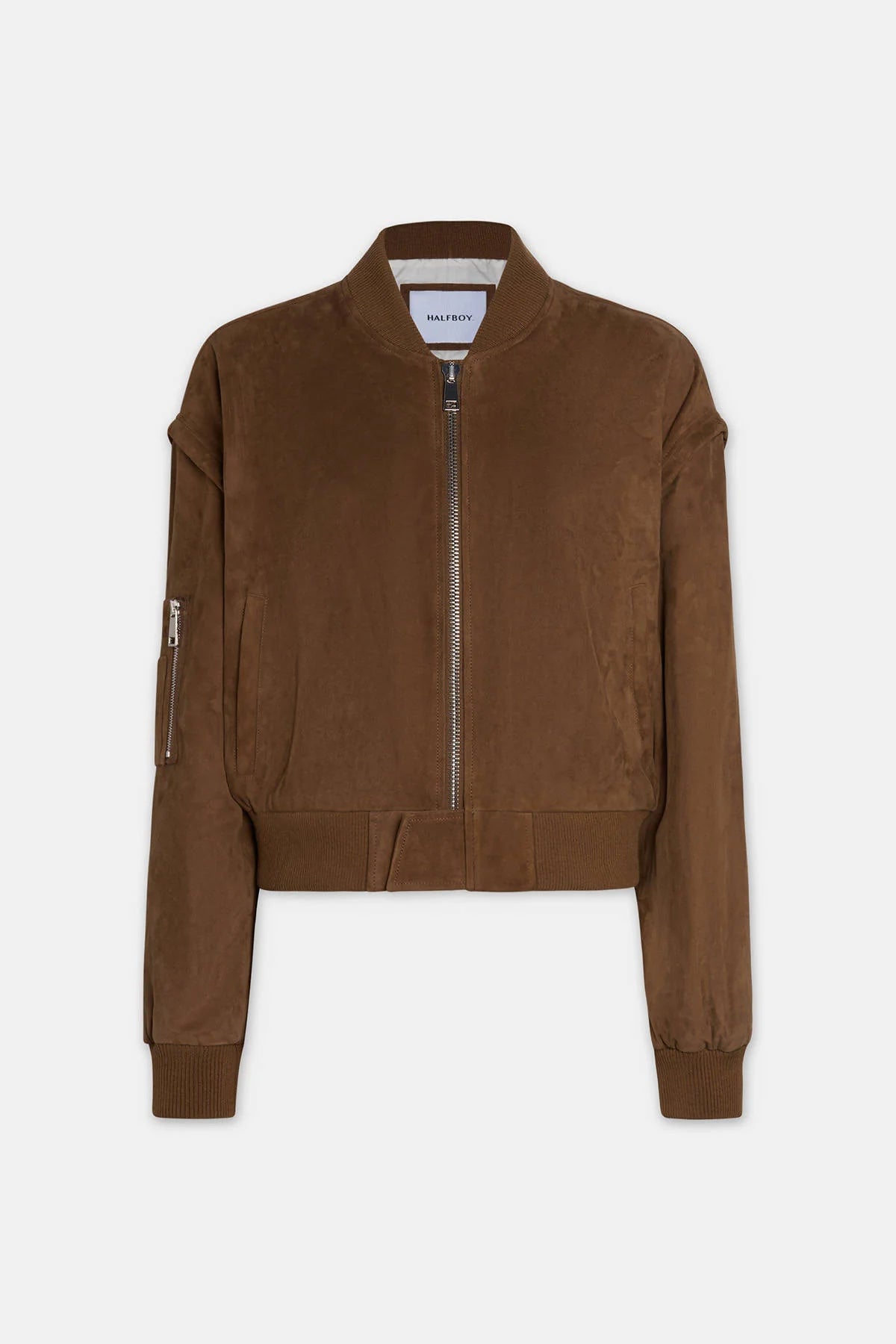 HALFBOY Crop Suede Bomber | Moka