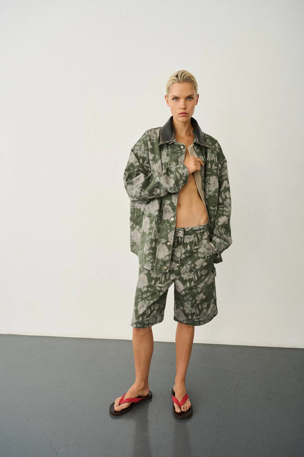 HALFBOY Parka Jacket | Green Floral