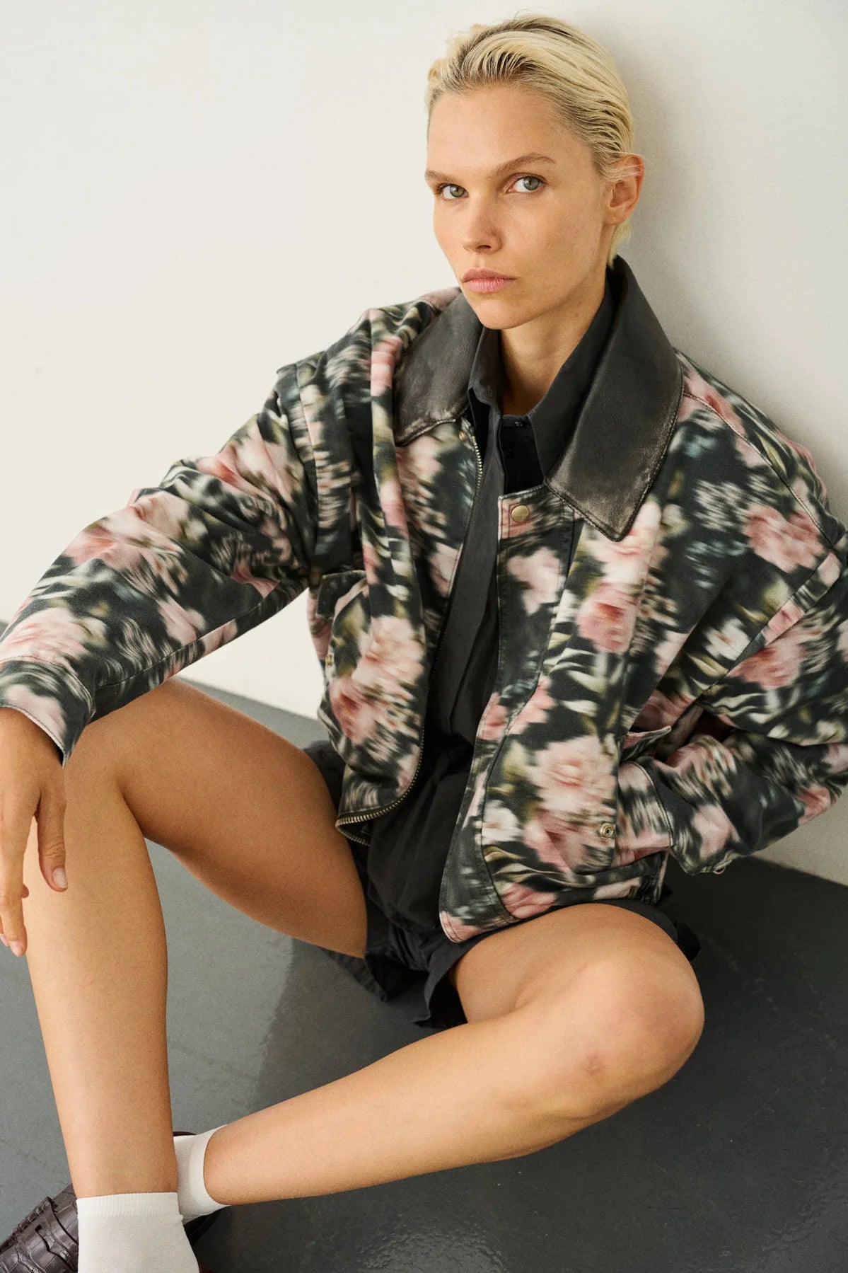HALFBOY Jet Set Bomber Jacket | Black Floral