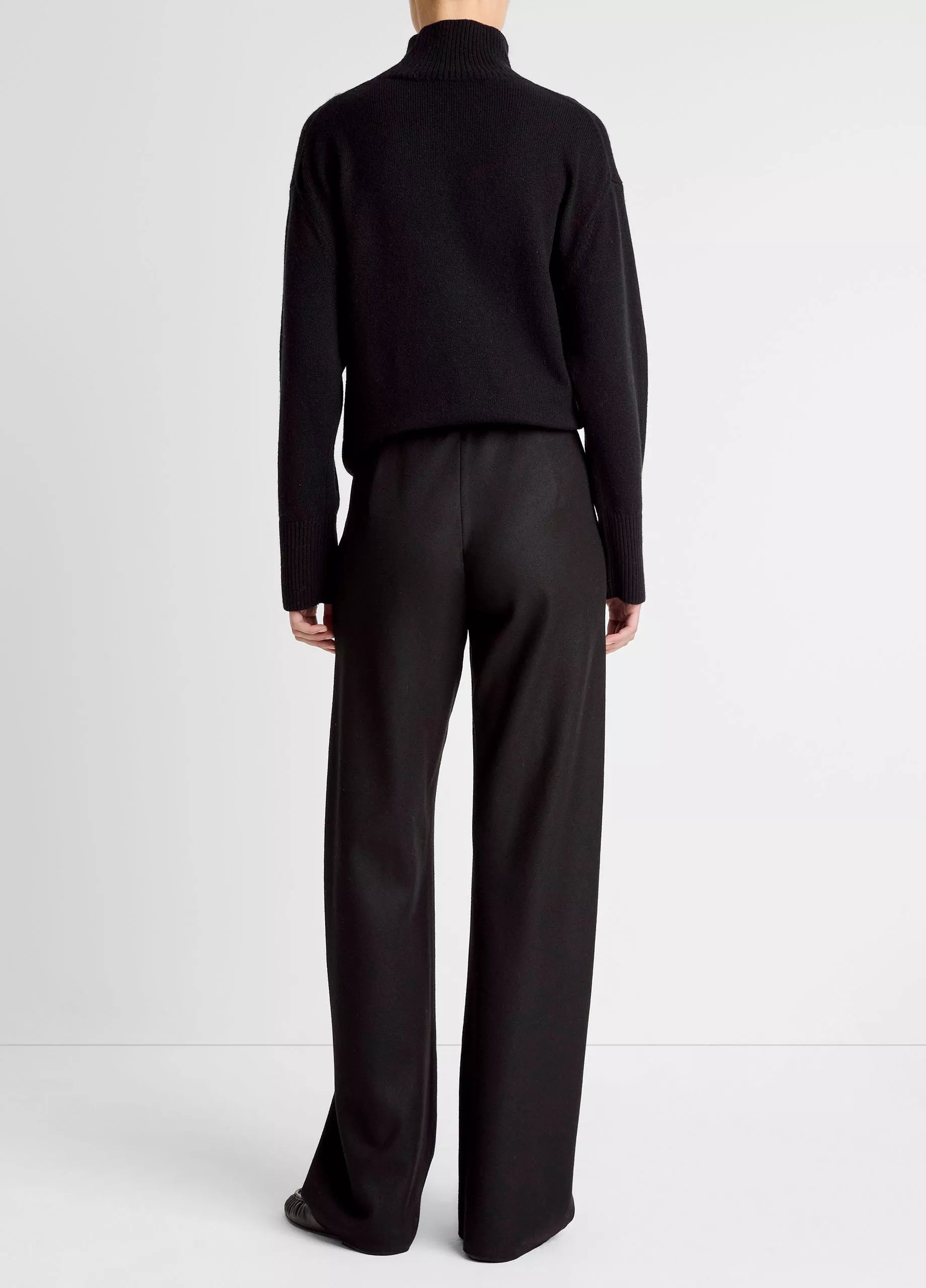 Vince High Waist Wool-Blend Bias Pants Black