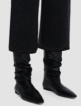 Joseph Black Tweed Knit Culotte Pants