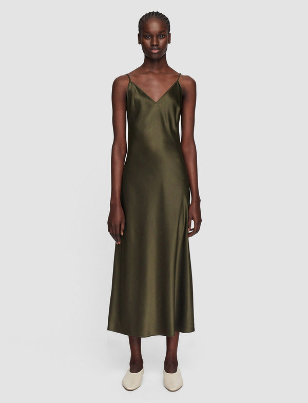 Joseph Silk Satin Clea Dress Avocado