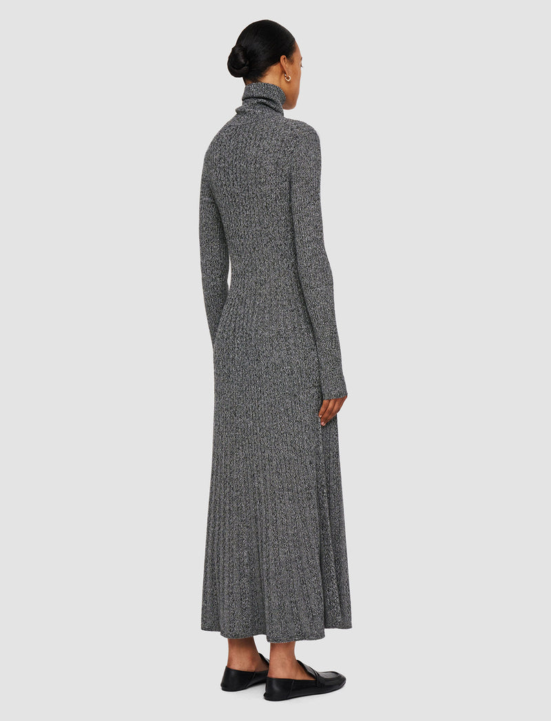 Joseph Ribbed Cableknit Dress Black/Ivory