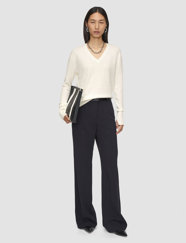 Joseph Lt Pure Cashmere V-Neck Sweater Ivory