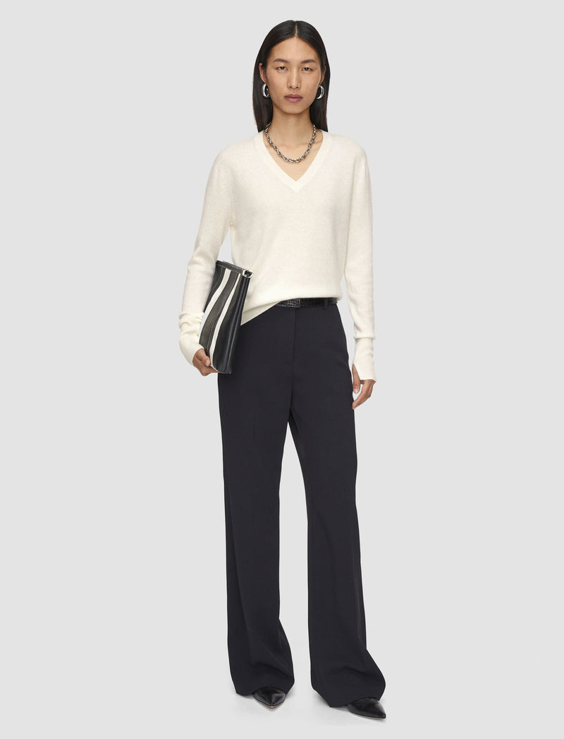 Joseph Lt Pure Cashmere V-Neck Sweater Ivory