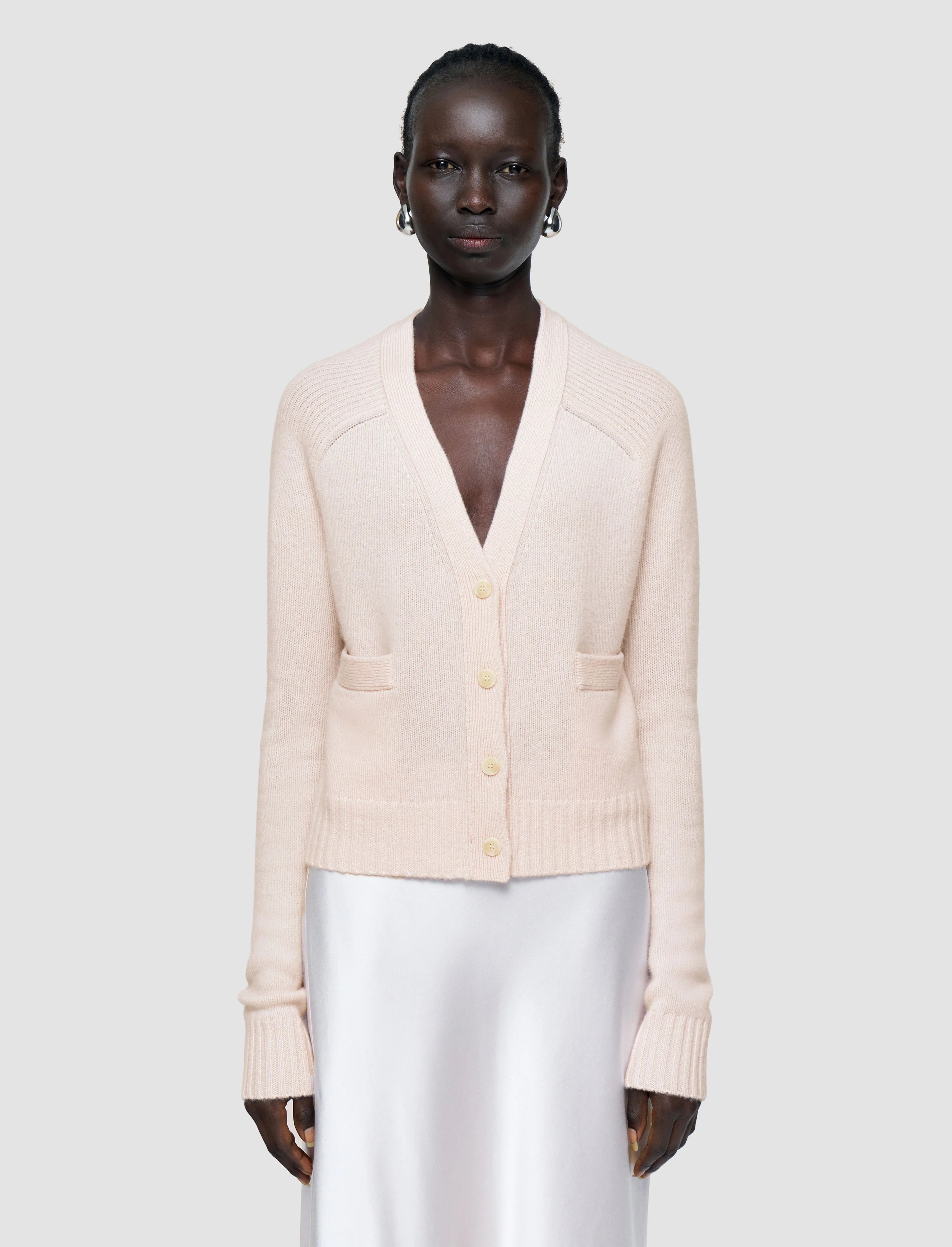 Joseph Open Cashmere Cardigan Rose