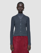 Joseph Merino Rib Cardigan Smoke