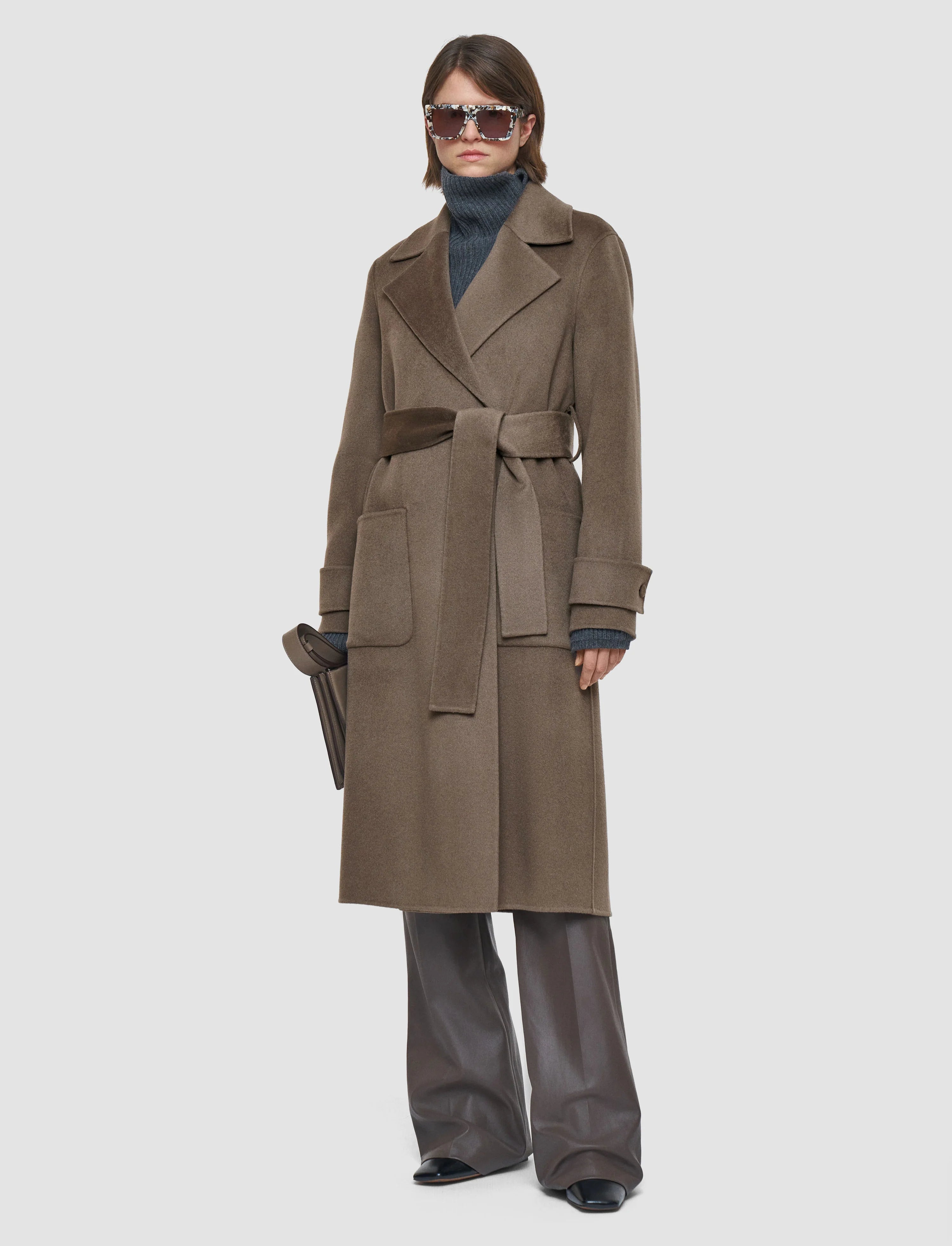 Joseph Arline Double Face Cashmere Coat Mushroom