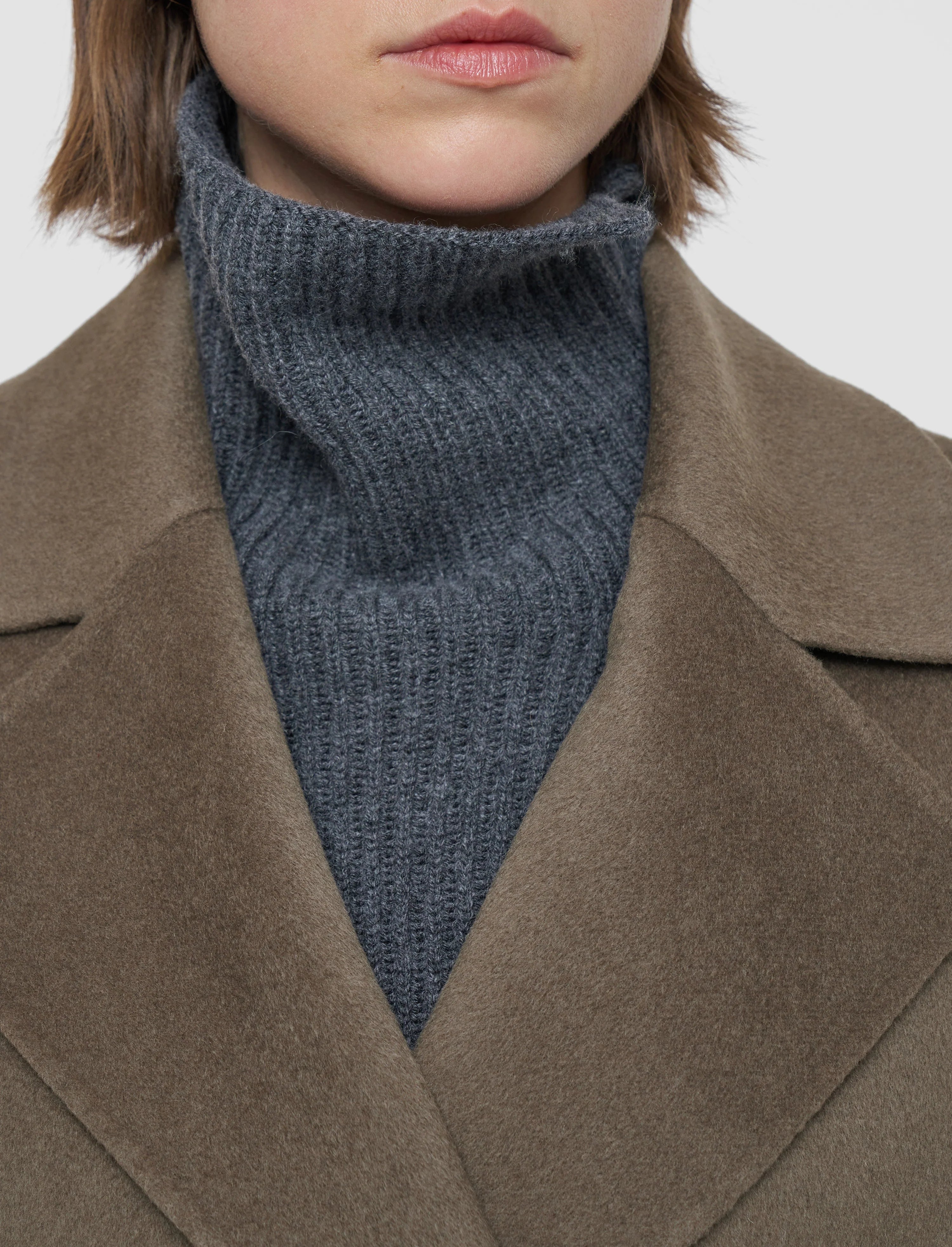 Joseph Arline Double Face Cashmere Coat Mushroom