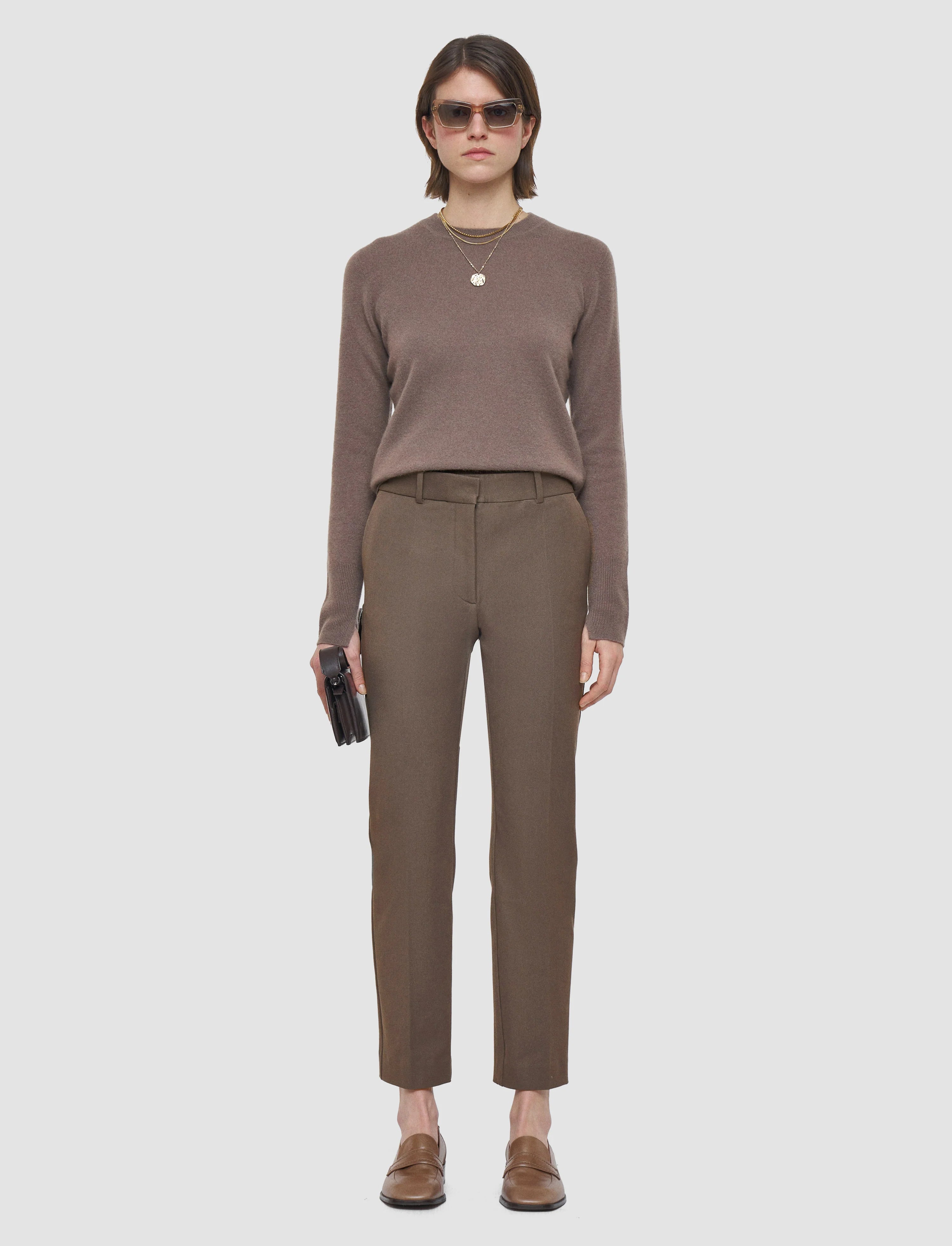 Joseph Coleman Gabardine Stretch Pants Mushroom