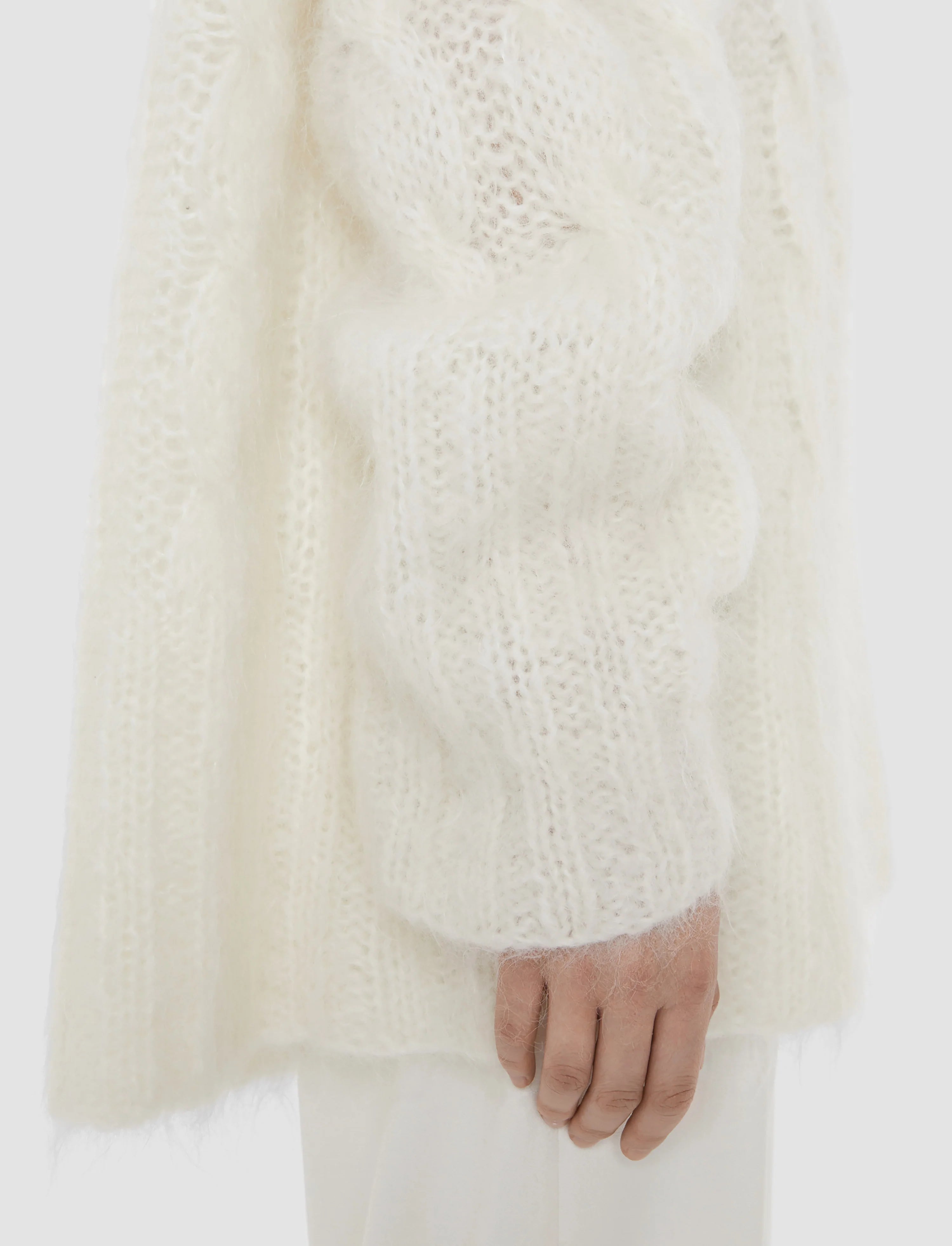 Joseph Fortin Hand Knit Cable Mohair Jumper | Wax