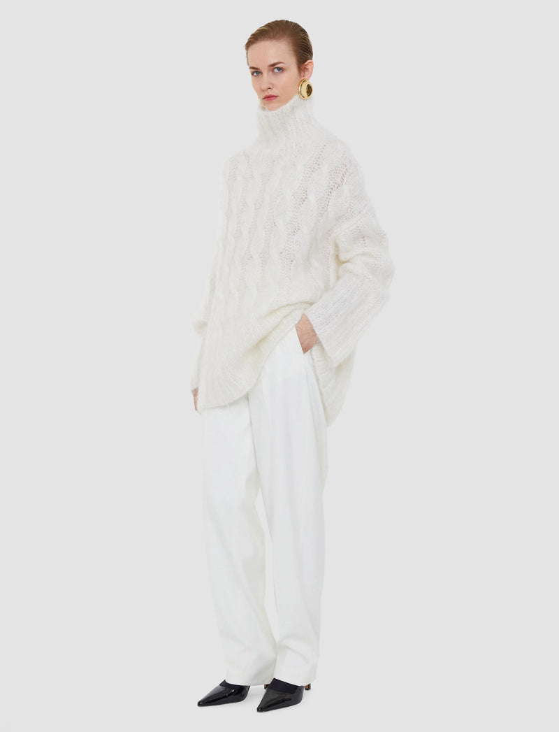 Joseph Fortin Hand Knit Cable Mohair Jumper | Wax