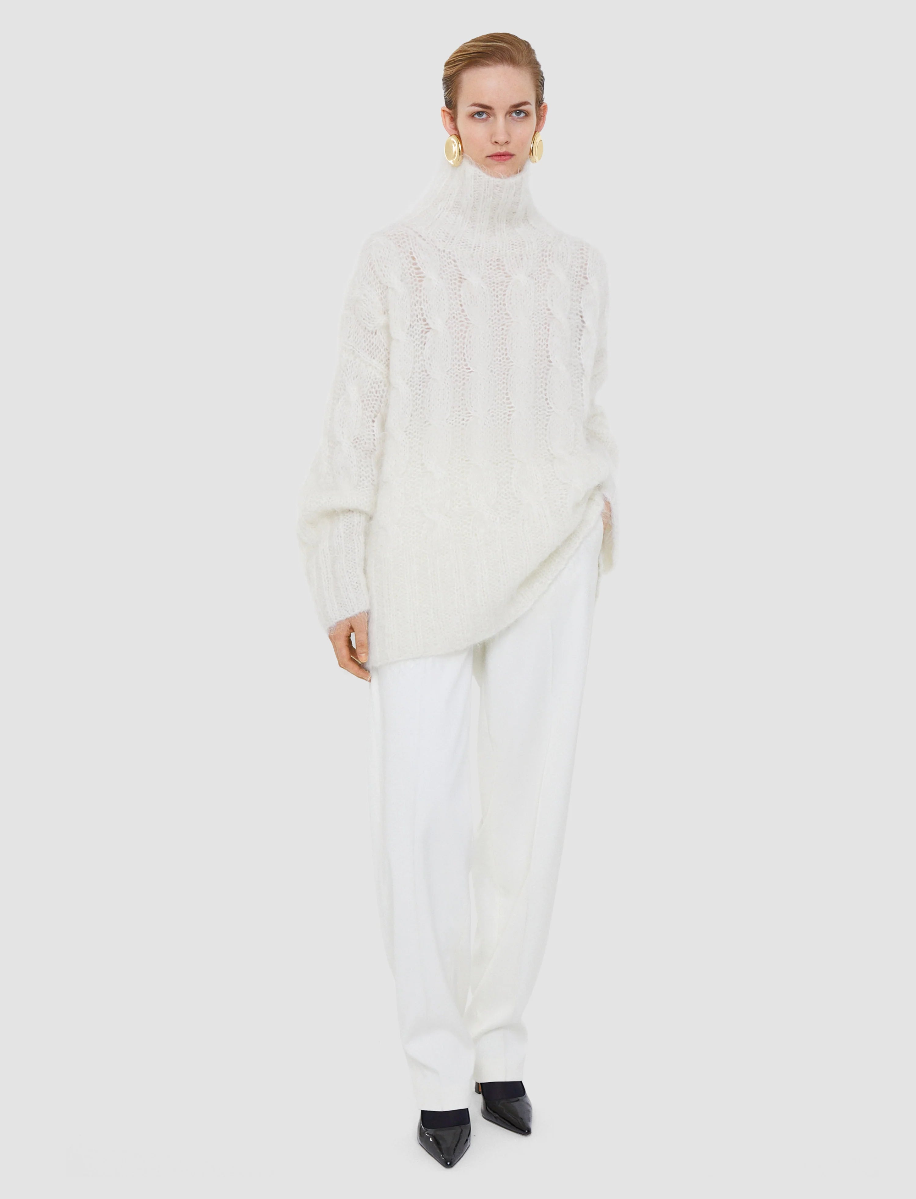Joseph Fortin Hand Knit Cable Mohair Jumper | Wax