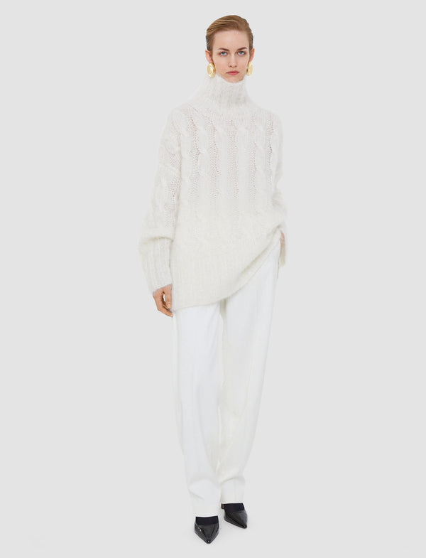 Joseph Fortin Hand Knit Cable Mohair Jumper | Wax