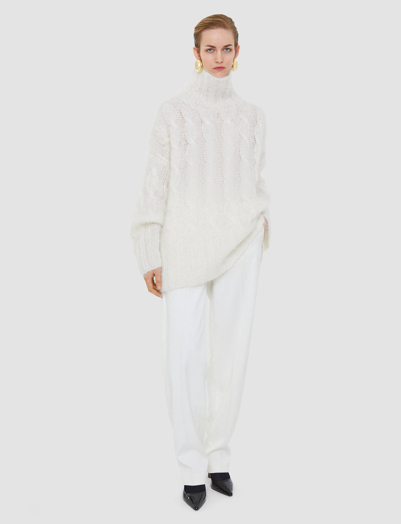 Joseph Fortin Hand Knit Cable Mohair Jumper | Wax