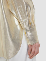 Joseph Capri Lamé Silk Blouse | Gilt