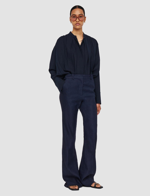 Joseph Tafira Navy Linen Stretch Trousers