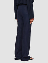 Joseph Tafira Navy Linen Stretch Trousers