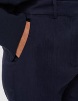 Joseph Tafira Navy Linen Stretch Trousers