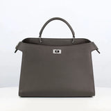 Lutece PM Leather Bag Charcoal Grey