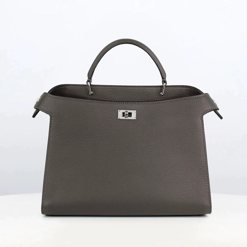 Lutece PM Leather Bag Charcoal Grey