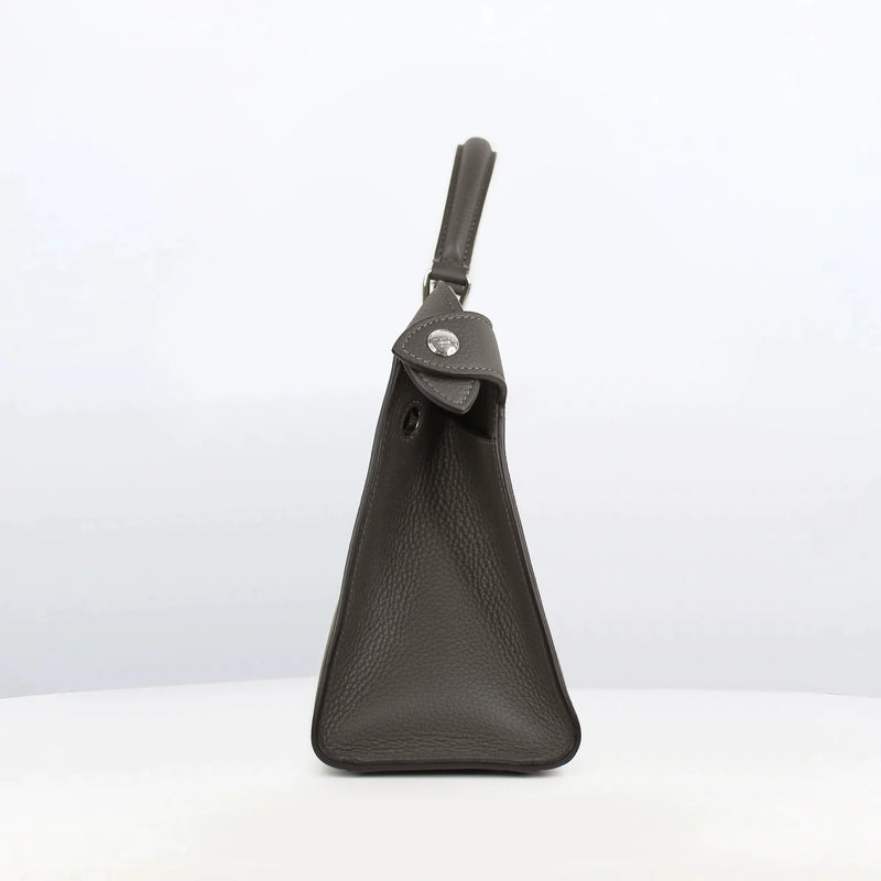 Lutece PM Leather Bag Charcoal Grey