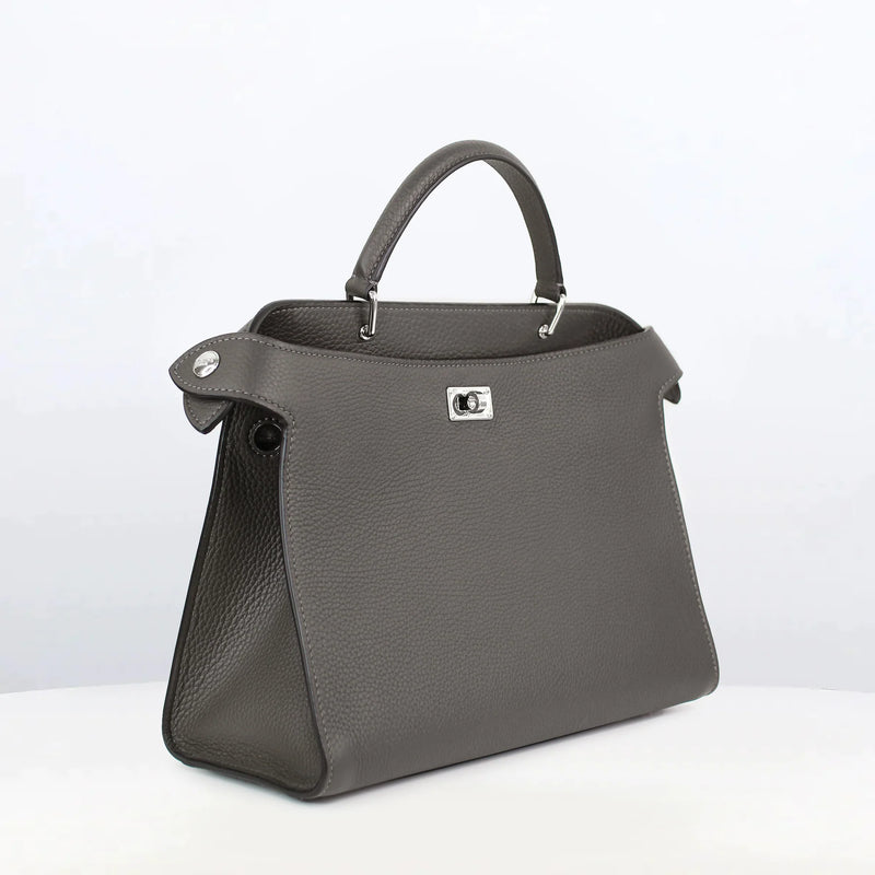 Lutece PM Leather Bag Charcoal Grey