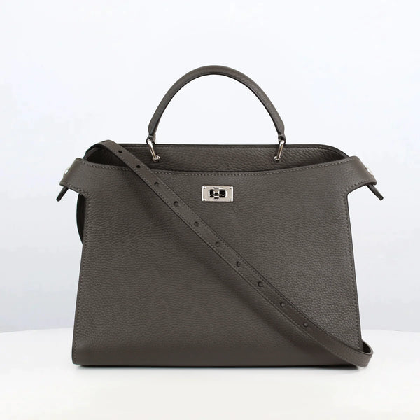 Lutece PM Leather Bag Charcoal Grey