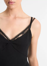 Vince Black Lace-Trim Cami Tank