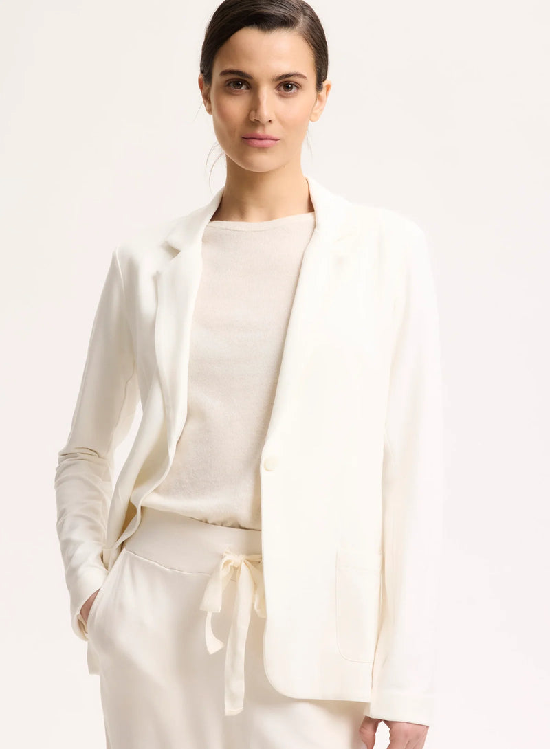 Majestic Filatures French Terry One-Button Blazer Cream