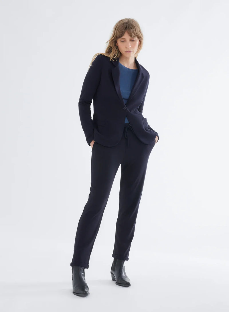 Majestic Filatures French Terry One-Button Blazer Marine