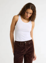 Majestic Filatures Lyocell Cotton Rib Tank Top Blanc