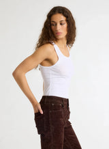 Majestic Filatures Lyocell Cotton Rib Tank Top Blanc