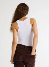 Majestic Filatures Lyocell Cotton Rib Tank Top Blanc